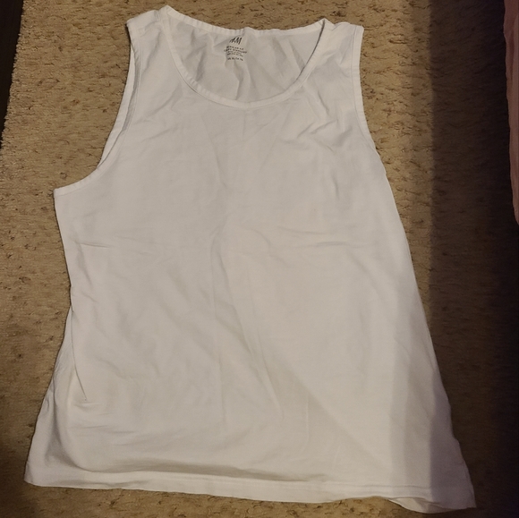 H&M men's white tank top size XL regular fit - Picture 2 of 5